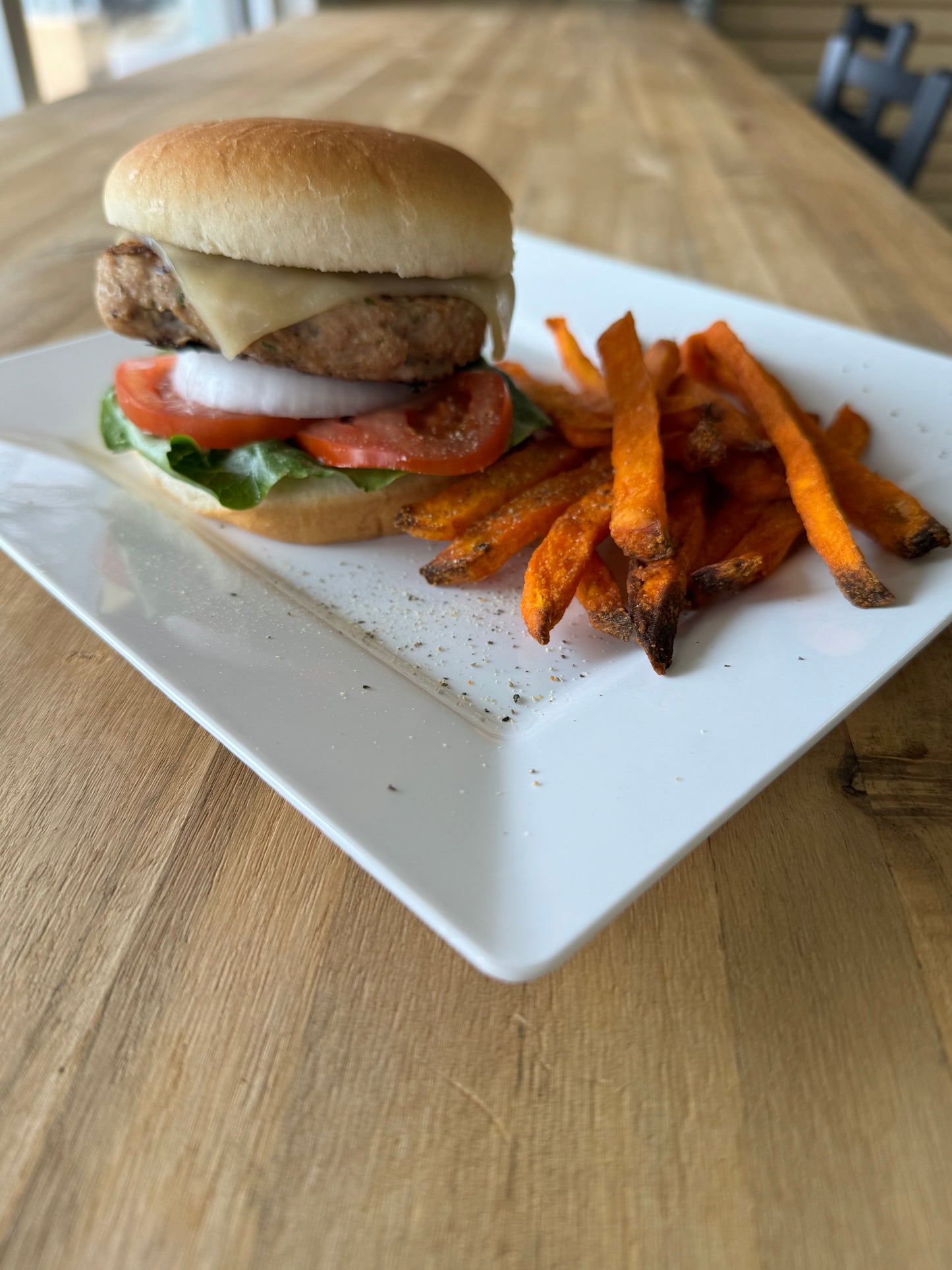 Hand crafted turkey burgers