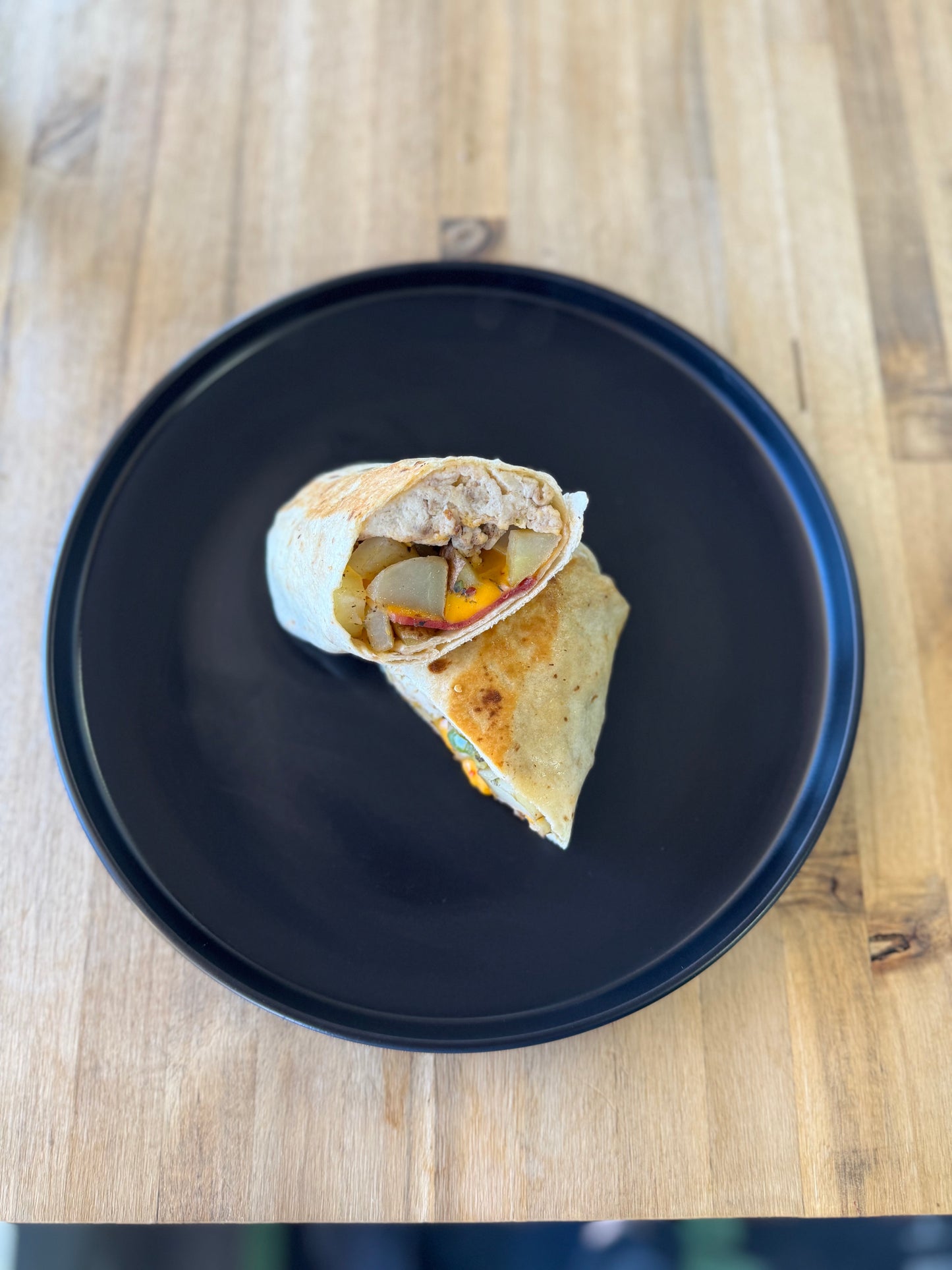 Breakfast protein loaded burrito