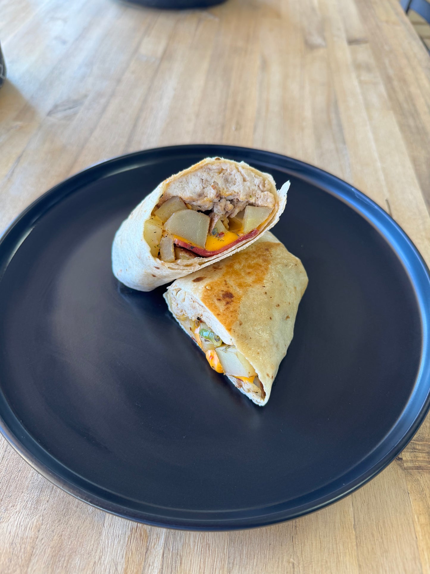 Breakfast protein loaded burrito