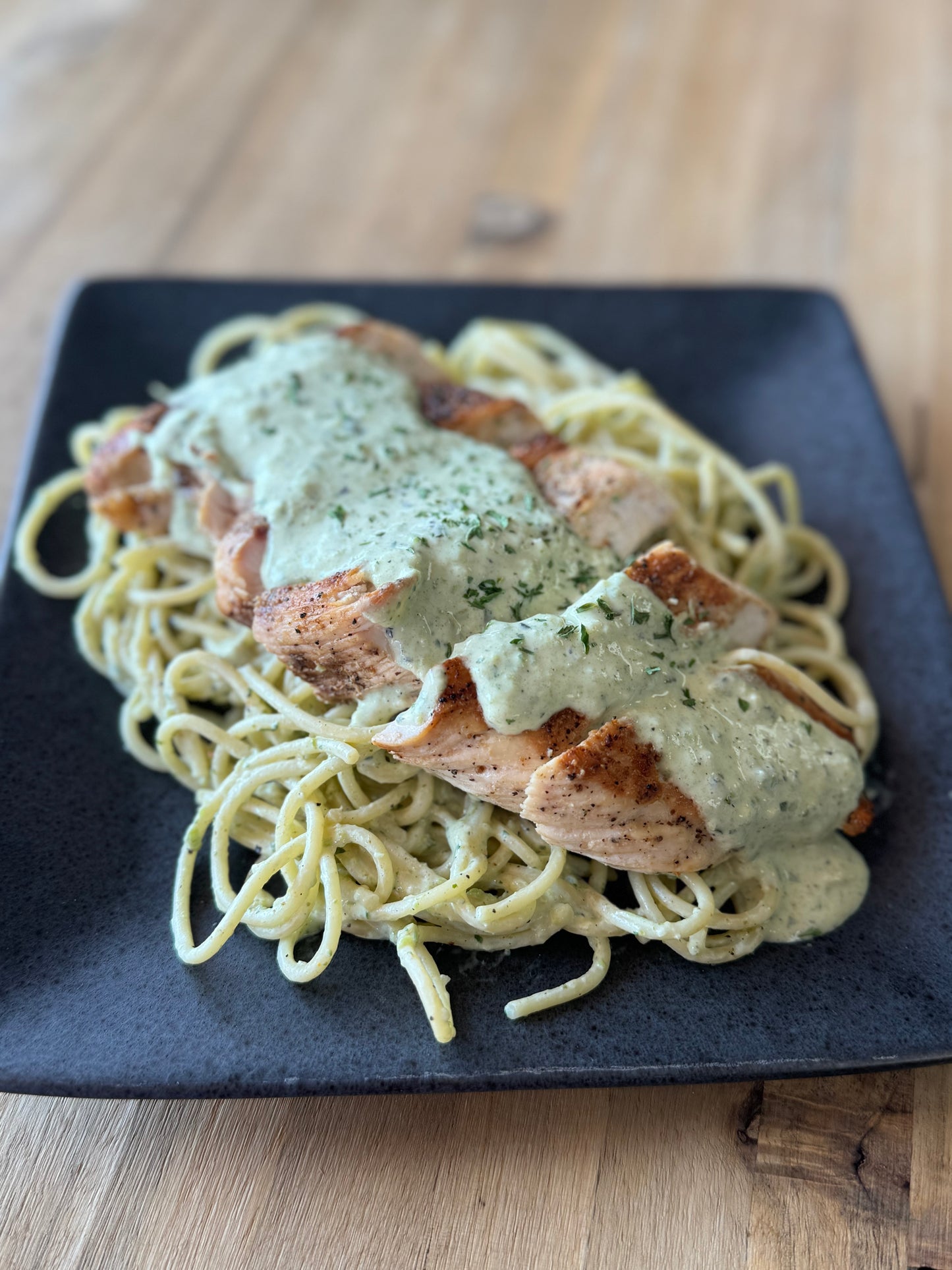 Grilled Chicken & Spaghetti Verde