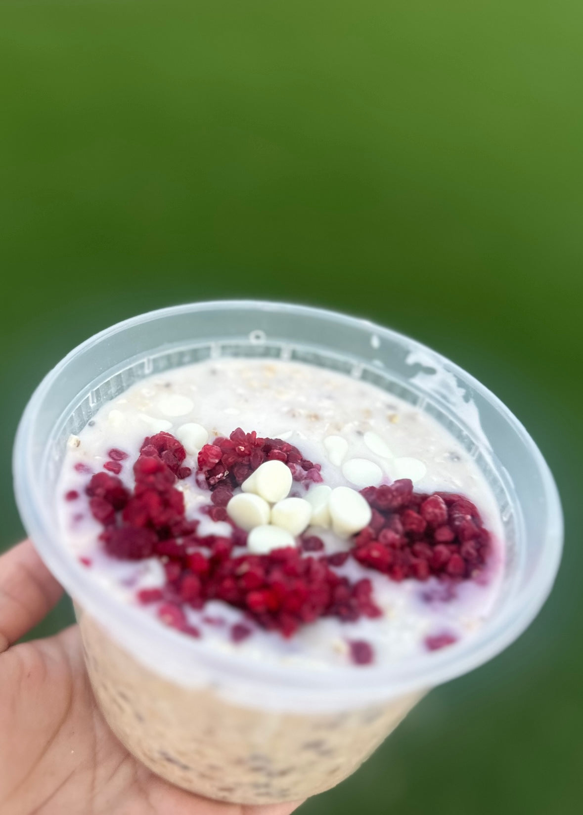 Raspberry & White Chocolate chip Oats