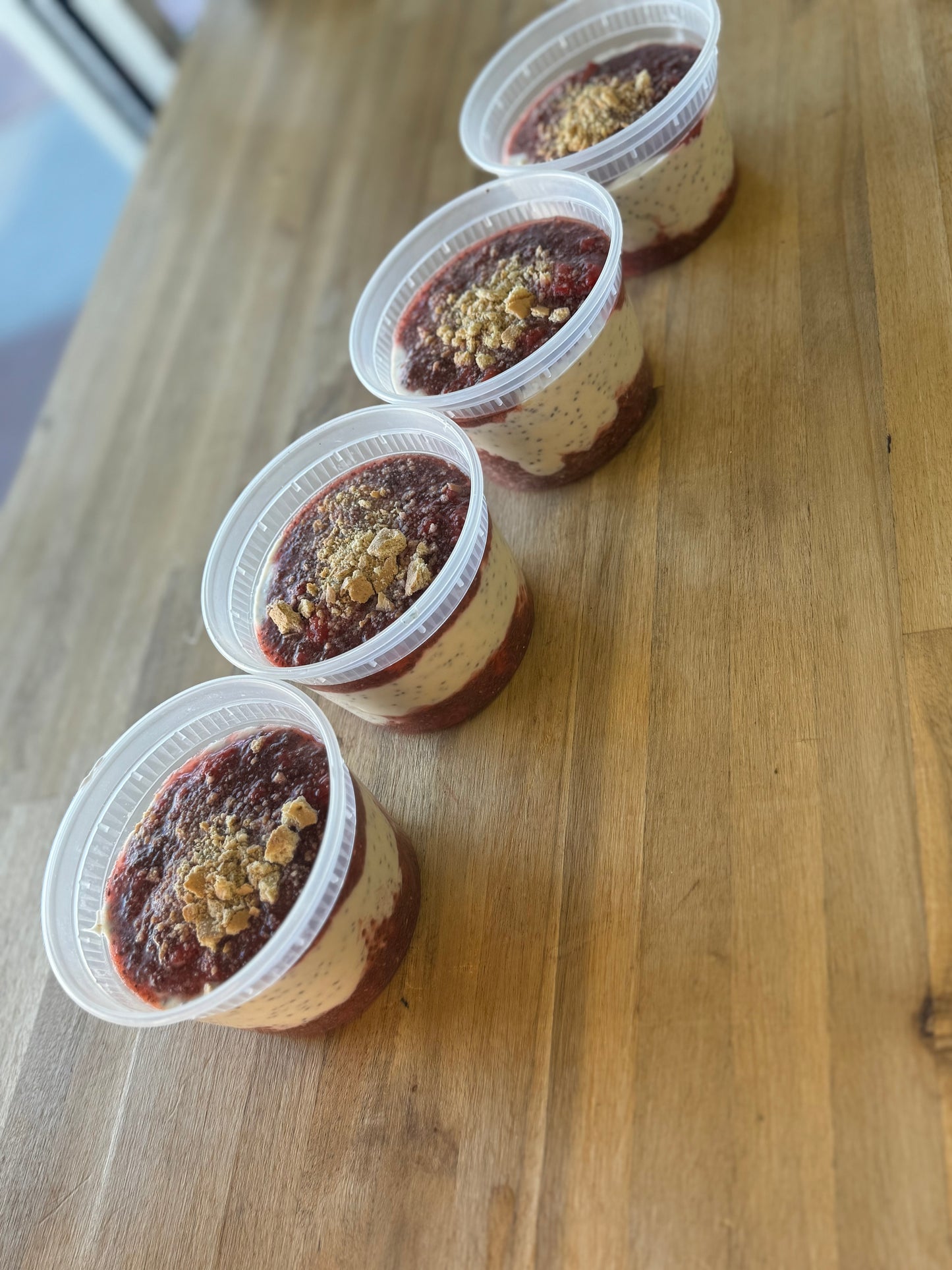 Strawberry Chia Cheesecake pudding