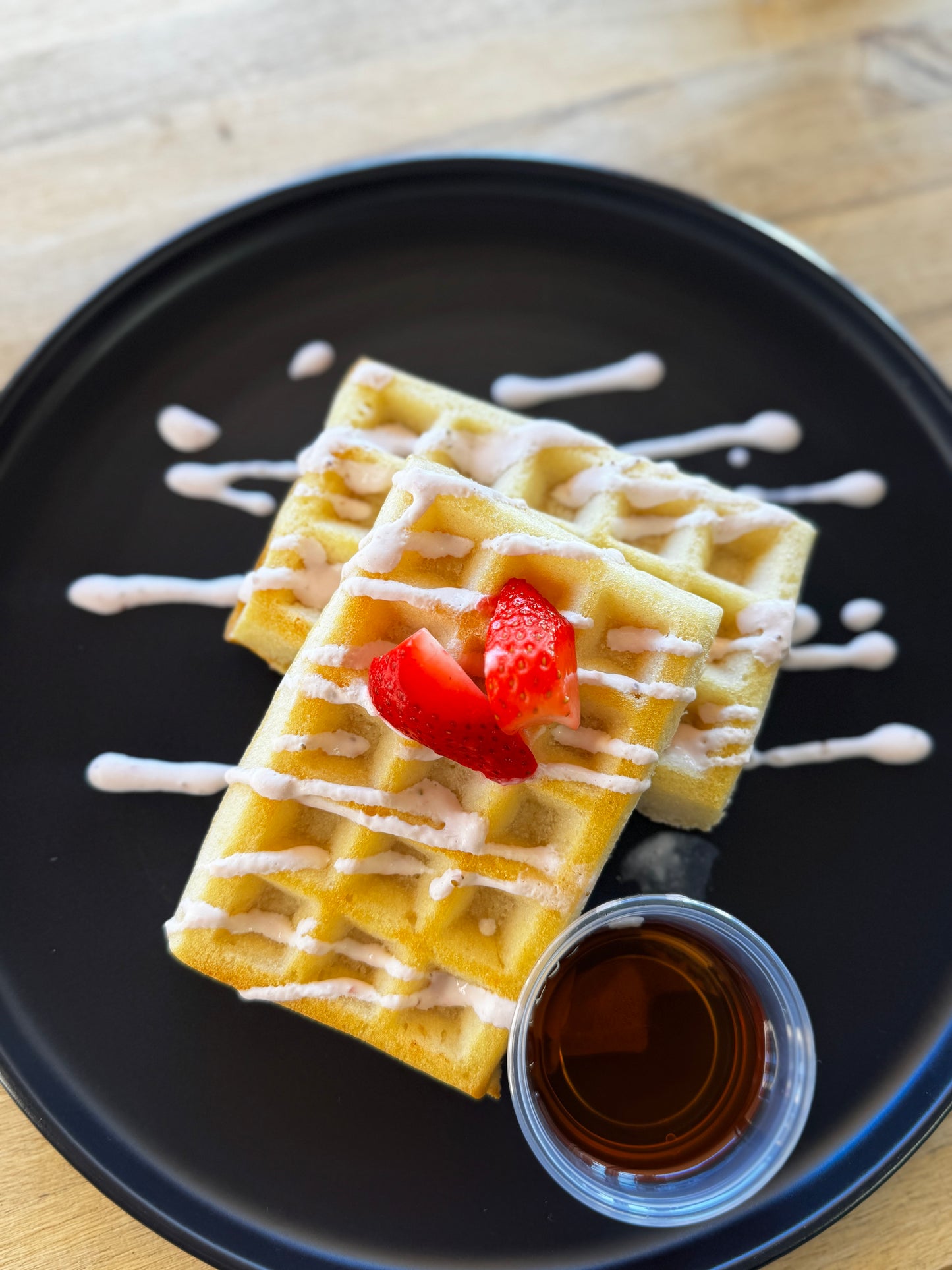 Strawberry Shortcake protein waffles