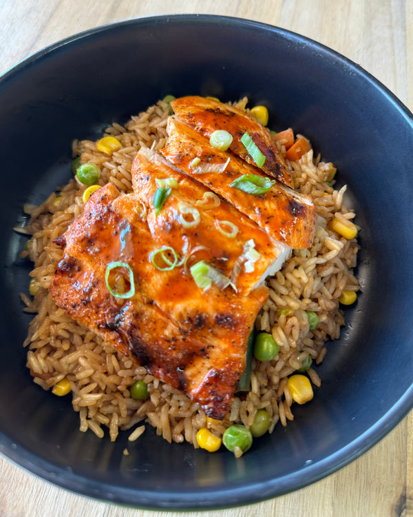 Sriacha Rice Honey Sriracha Chicken & fried rice – theMacroLAB