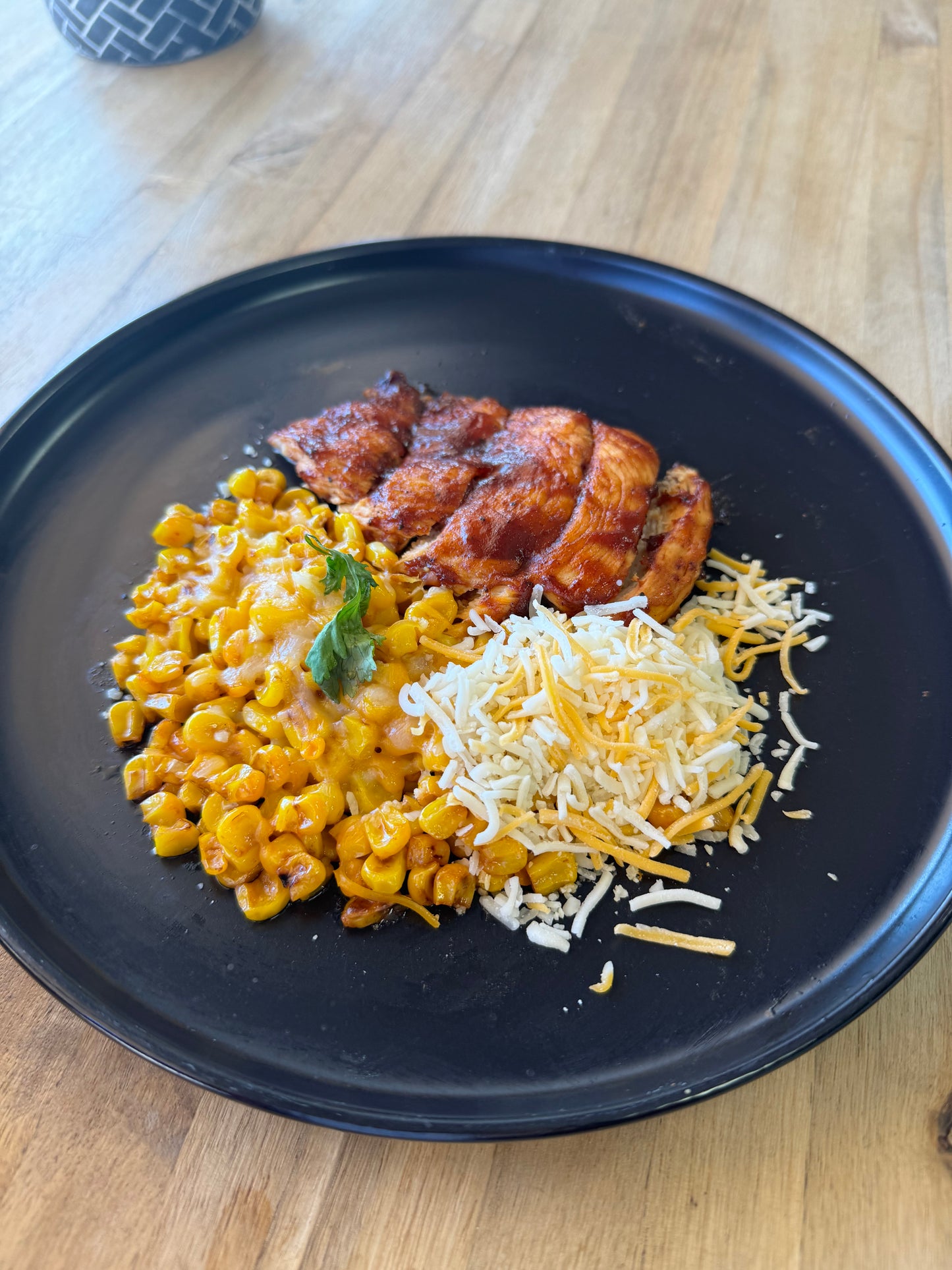 “Corn in a cup” & Barbecue Chicken