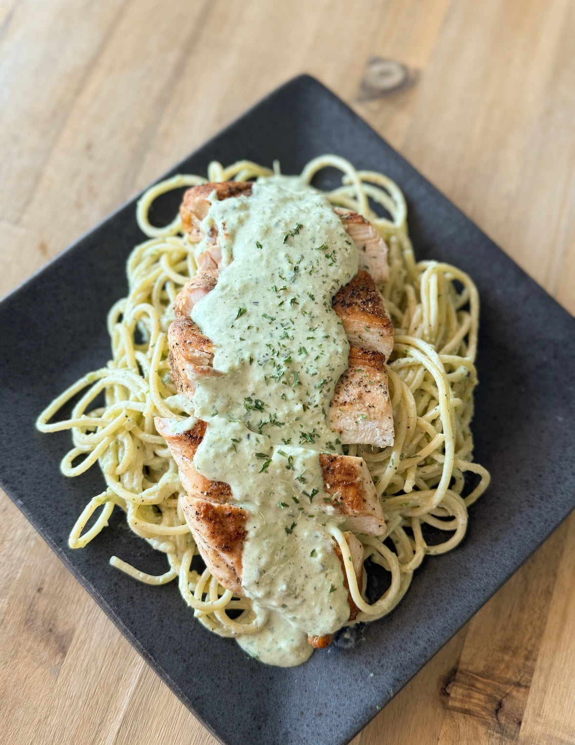 Grilled Chicken & Spaghetti Verde