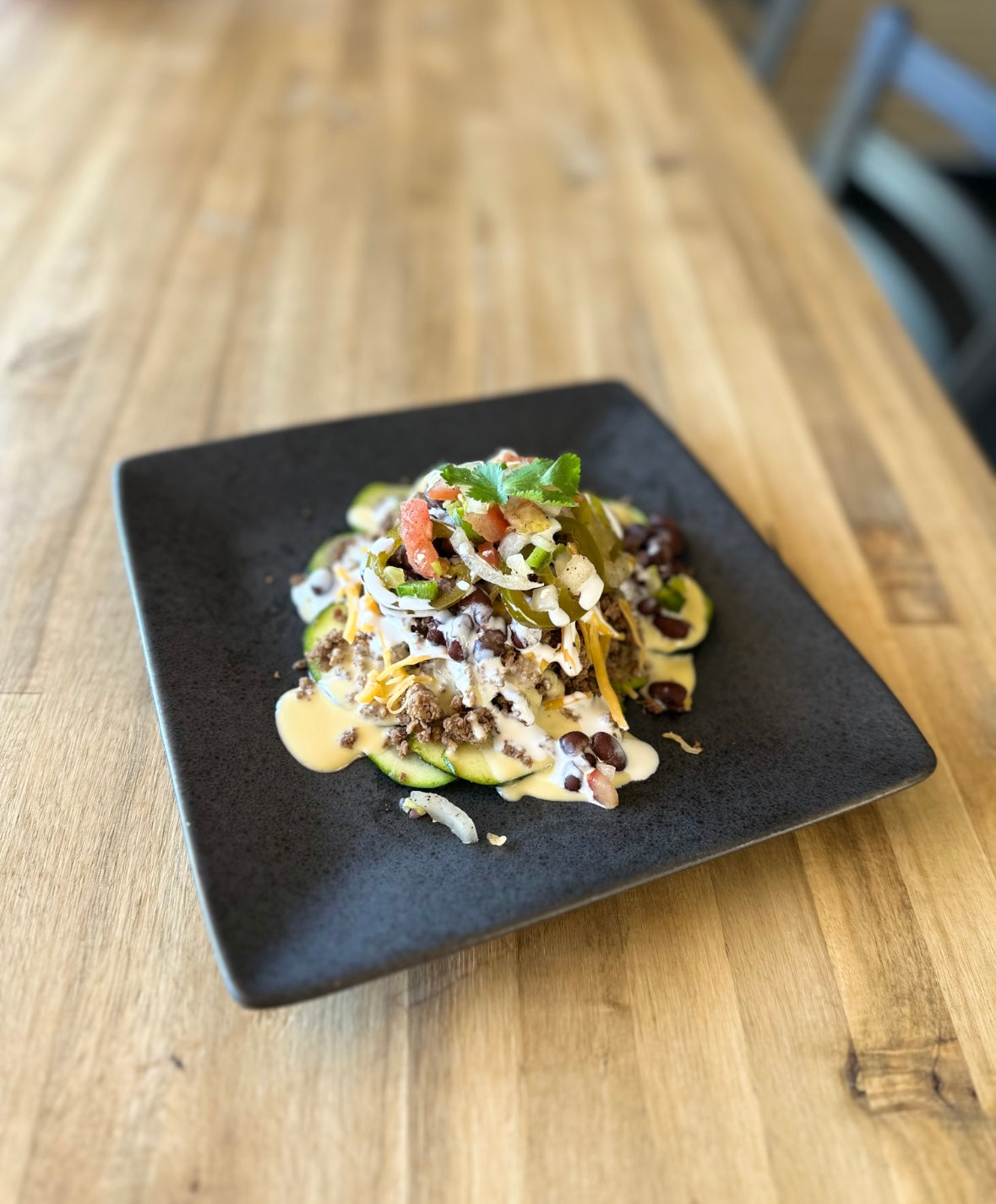 Low Carb Zucchini Ground Beef Nachos