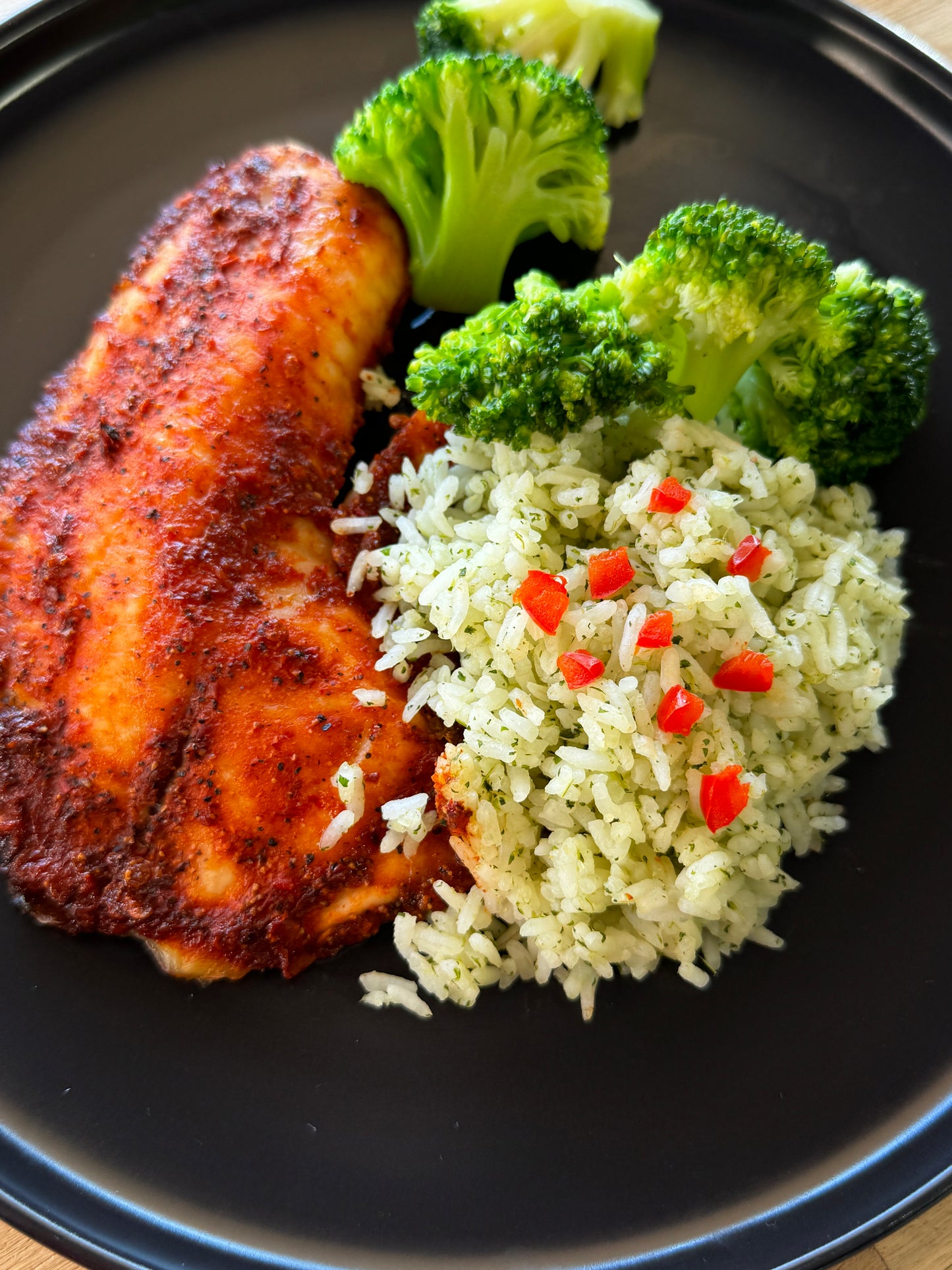 Tilapia Vindaloo & cilantro lime rice