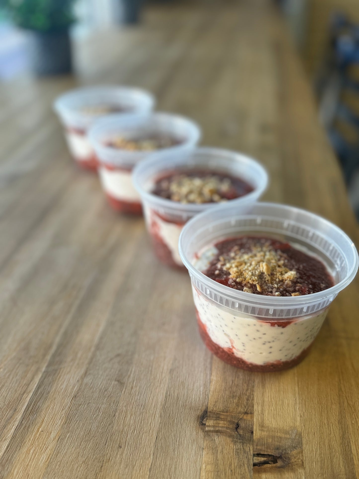 Strawberry Chia Cheesecake pudding