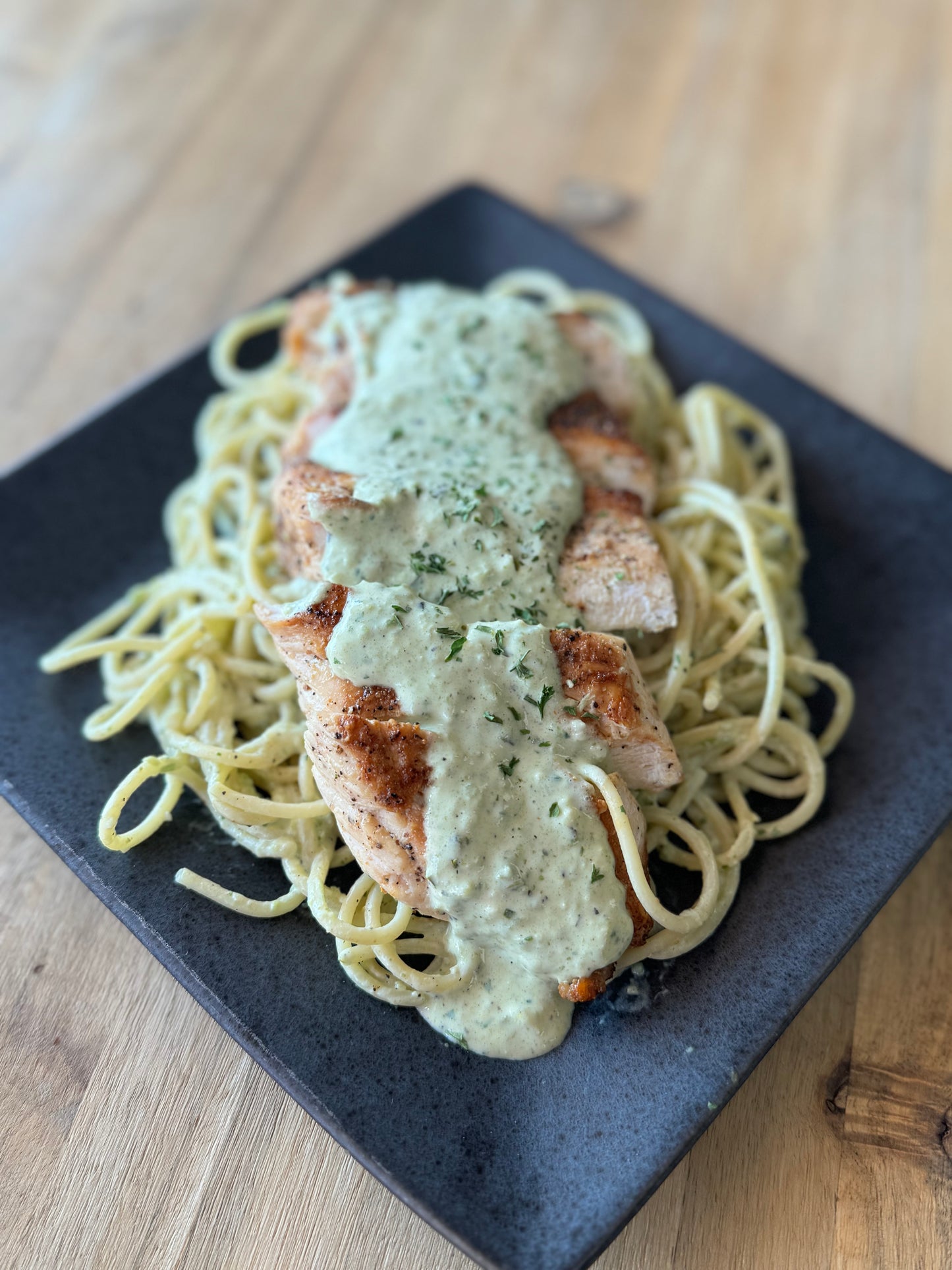 Grilled Chicken & Spaghetti Verde