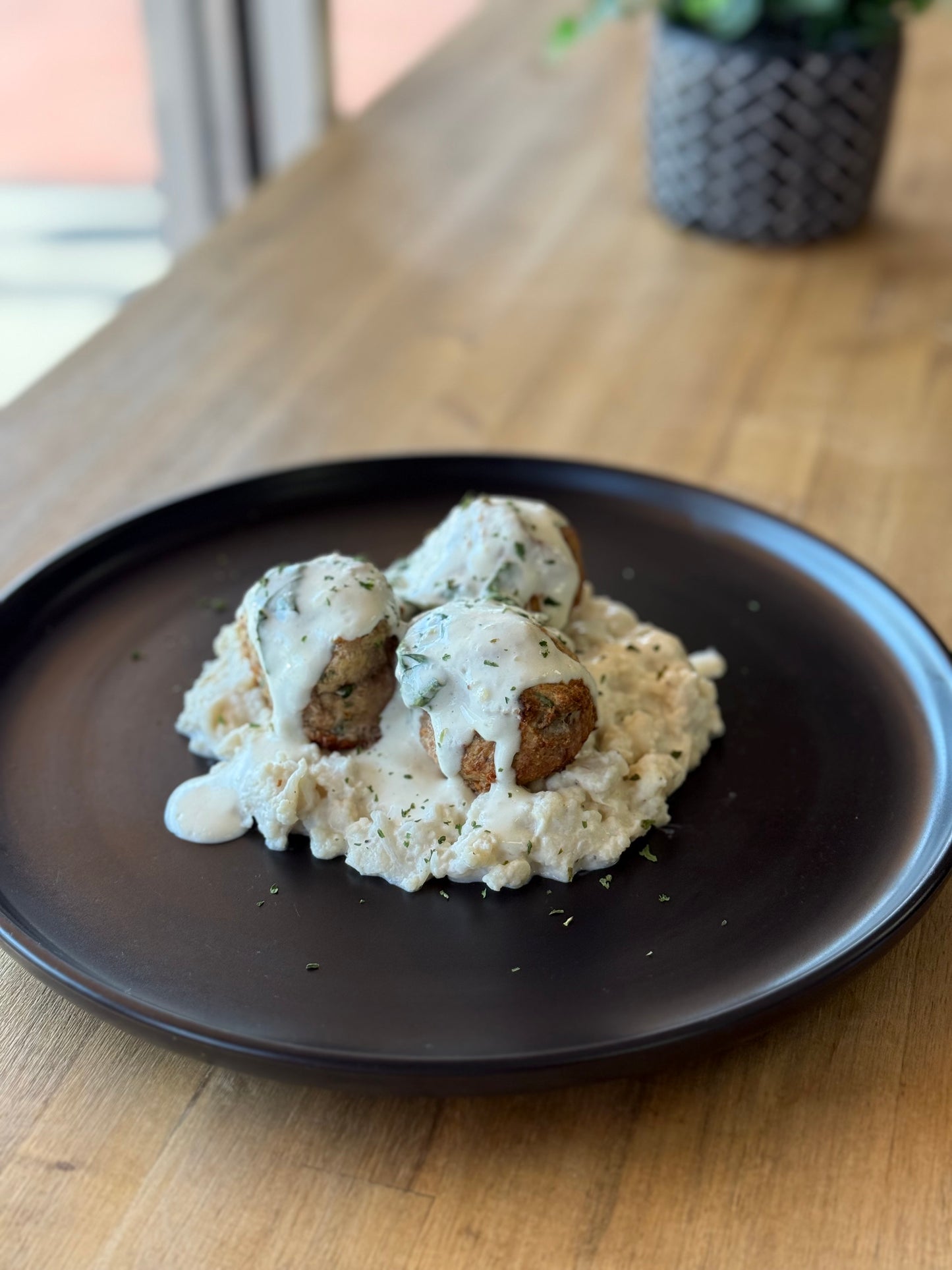 Turkey meatballs & Cauliflower mash