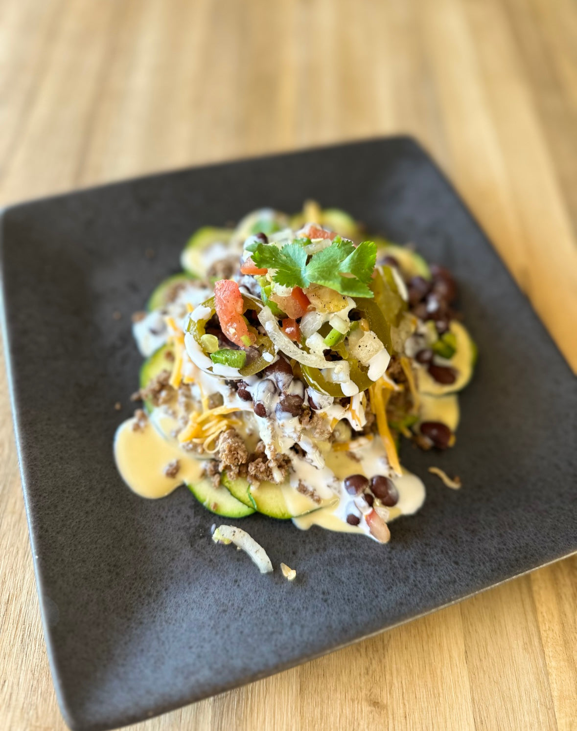 Low Carb Zucchini Ground Beef Nachos