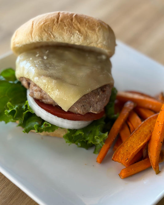 Hand crafted turkey burgers