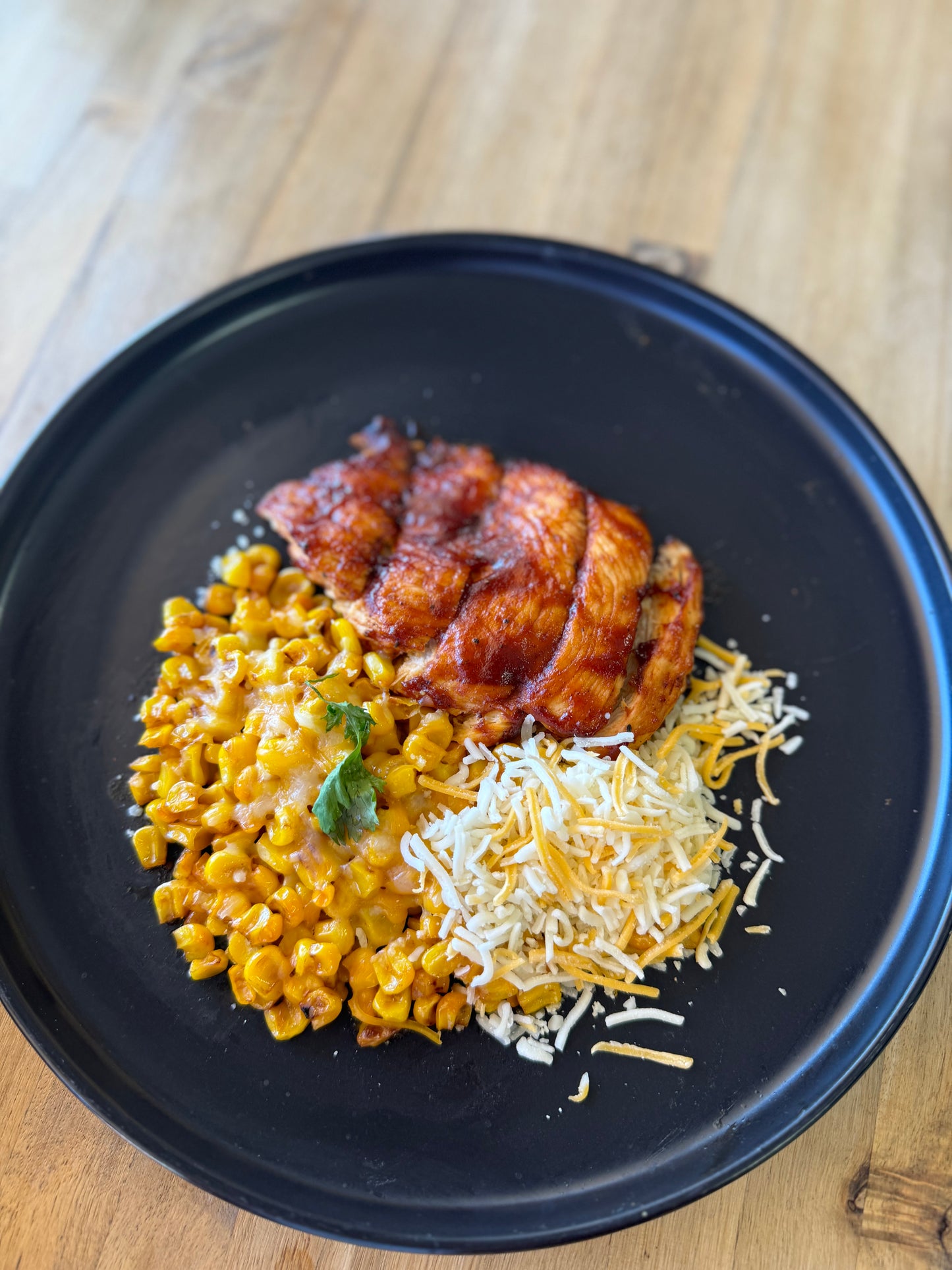 “Corn in a cup” & Barbecue Chicken