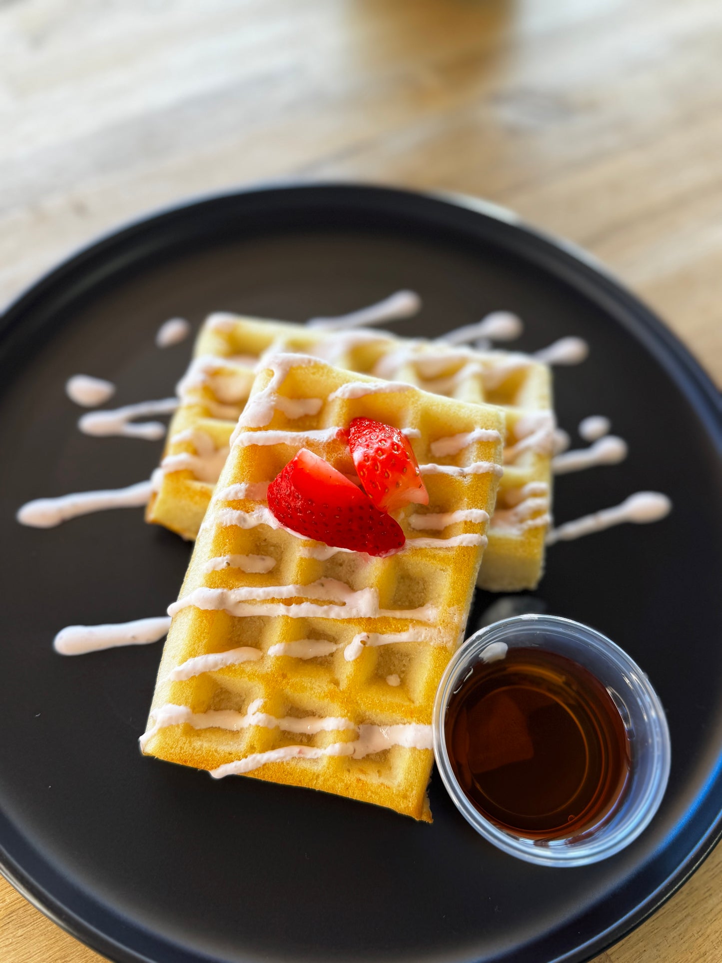Strawberry Shortcake protein waffles