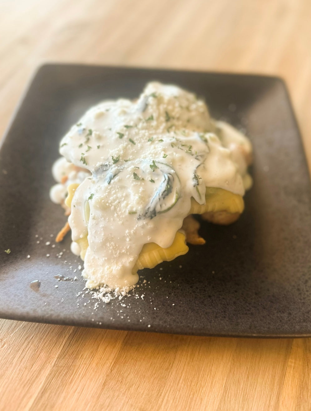 Stuffed spinach ricotta Ravioli