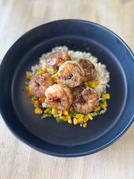Cajun Shrimp & Roasted Corn salad